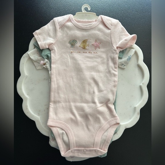 Carter's ~ Sea Life Print Bodysuit 3 Pack - Picture 2 of 2